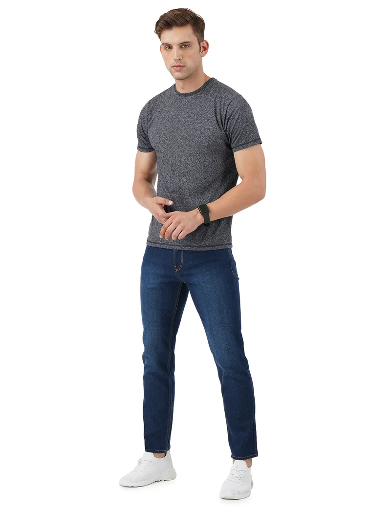 inkd جينز رجالي ضيق - متوسط الارتفاع | مزيج القطن | غرزة التباين | قماش قابل للتمدد | تصميم كلاسيك 5 بوكت